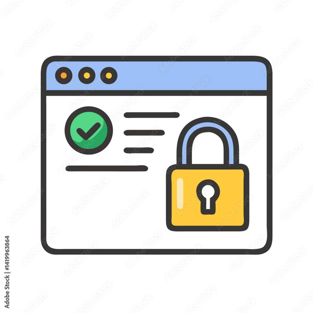 Leinwandbilder SSL File Icon Representing Secure Website Encryption and Data Protection
