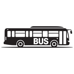 Vector Black silhouettes sign bus. with white background
