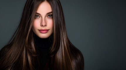 Fototapeta premium Woman with long brown hair