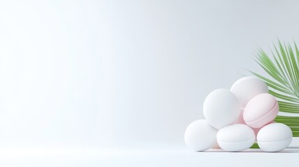 Fototapeta premium Pastel spheres, minimal aesthetic