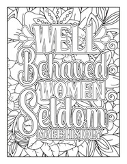 Womens Day Quotes Coloring Pages. hand drawn alphabet set