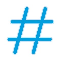 Obraz premium Abstract Blue Hashtag Symbol with Light Border for Social Media Content Moderation and Digital Trends.