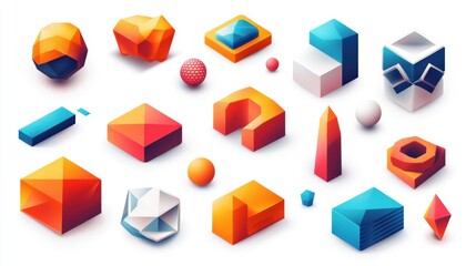 set of abstract geometric shapes