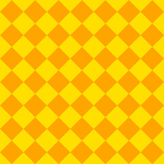 Checkered plaid repeat pattern in orange isolated on yellow background.Geometric gingham seamless pattern.Colorful abstract background with squares.