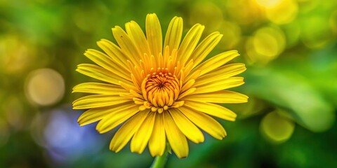 Obraz premium Close-Up of Yellow Hypochaeris radicata Flower in Full Bloom, bloom, close-up photography, bloom, close-up photography, hypochaeris