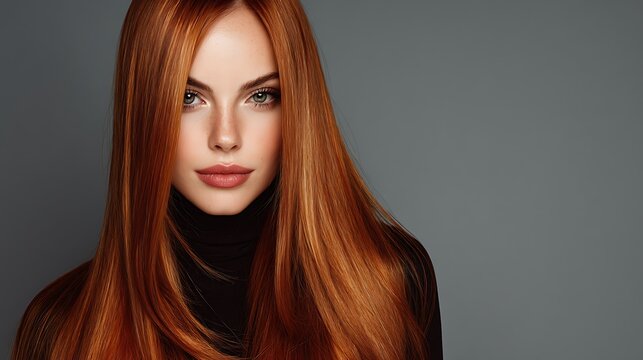 Woman with long, vibrant red hair