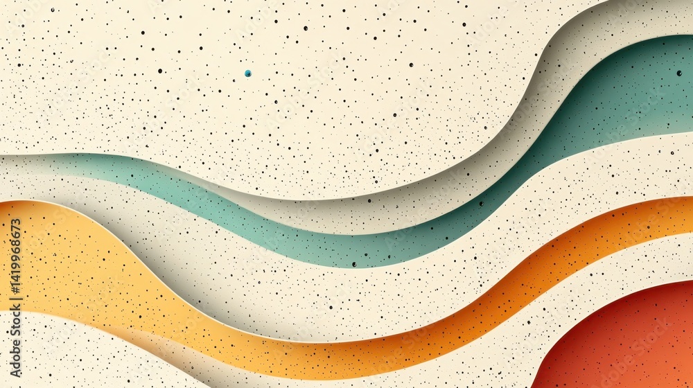 Poster abstract background with soft ecru tones dotted design and eggshell paper texture