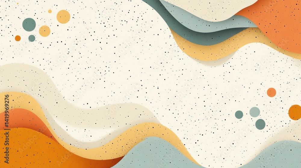 Poster abstract background with soft ecru tones dotted design and eggshell paper texture