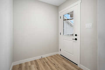 White door with a window in it