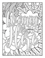 Womens Day Quotes Coloring Pages. hand drawn vector illustration