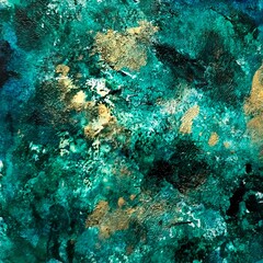 Fototapeta premium Teal and Gold Artistic Texture Abstract
