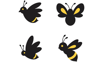 Minimalist Cute Bee Silhouette Logo Tee