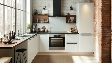 Modern kitchen with sleek design and natural light (1)