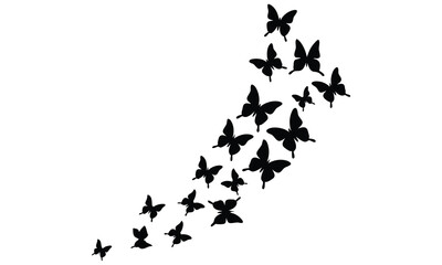 Flying Butterfly Silhouette Design 