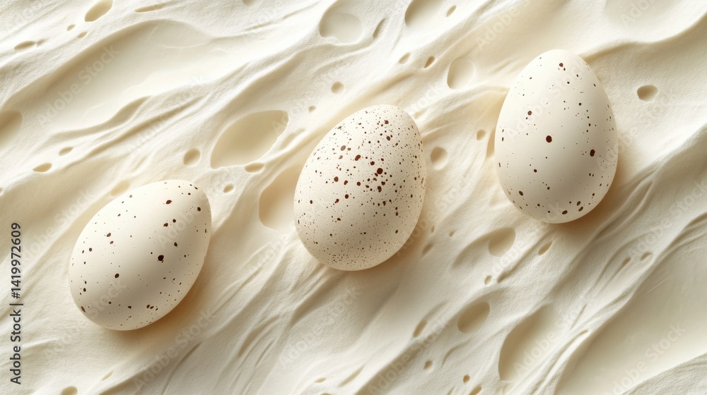 Poster abstract background with soft ecru tones dotted design and eggshell paper texture