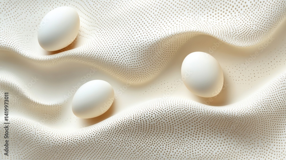 Poster abstract background with soft ecru tones dotted design and eggshell paper texture