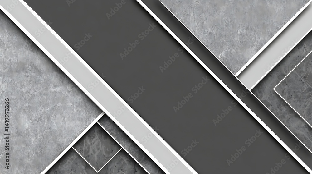 Poster abstract graphic arrangement with gray tones and geometric shapes for visual presentations.