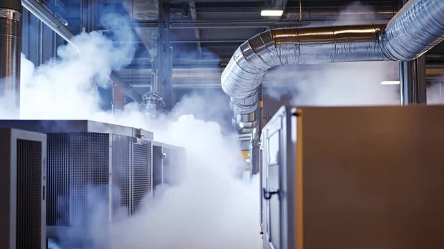 Industrial Facility with Foggy Cooling Systems