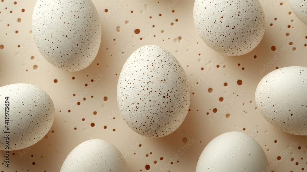 Fototapete abstract background with soft ecru tones dotted design and eggshell paper texture