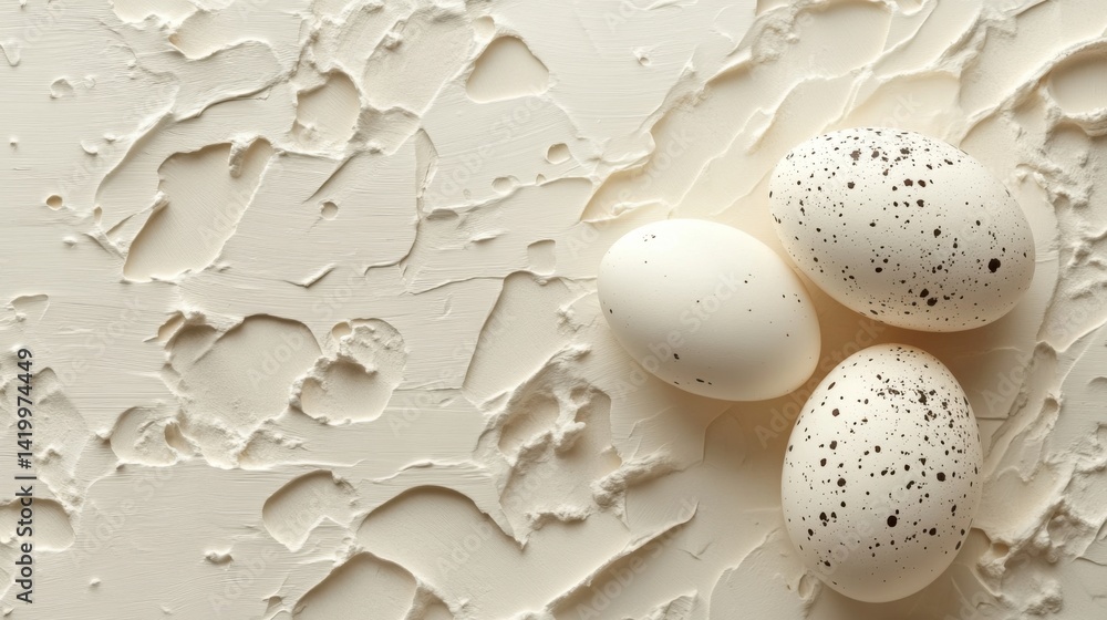 Poster abstract background with soft ecru tones dotted design and eggshell paper texture