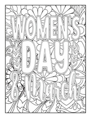 Womens Day Quotes Coloring Pages. hand drawn alphabet