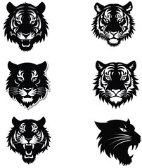 Bold Tribal Tiger Head Silhouette Design

