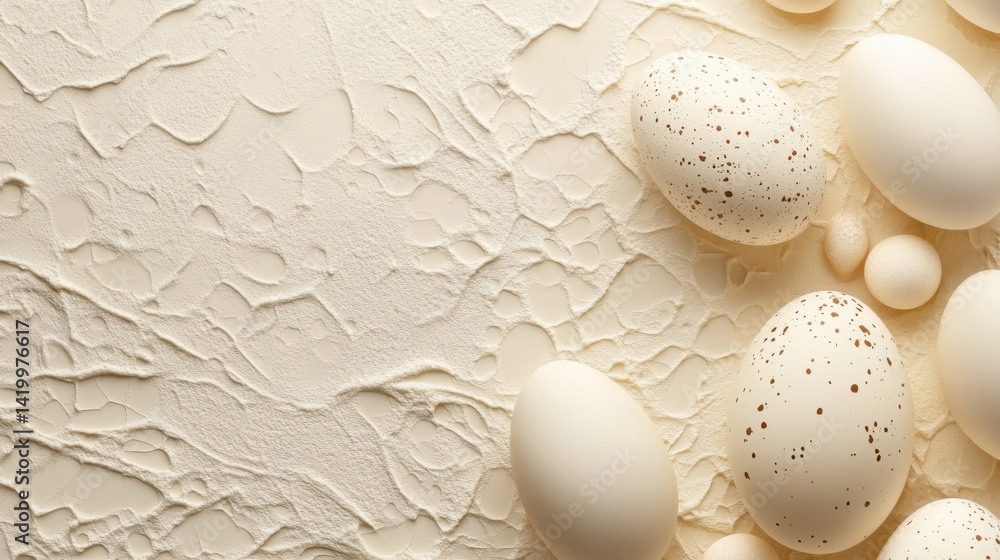 Poster abstract background with soft ecru tones dotted design and eggshell paper texture