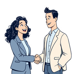 Vsai businesspeople shaking hands and starting a successful partnership