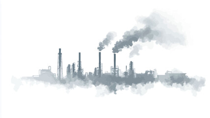 This work depicts an industrial landscape shrouded in thick fog in monochrome. The tones are mainly various shades of gray, creating a soft and slightly melancholic atmosphere.