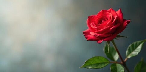 Single red rose, simple elegant floral arrangement, leaf, simple, bud