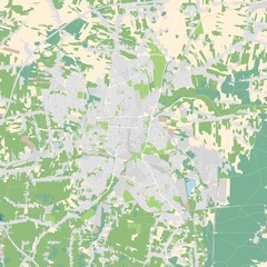 City map of Czestochowa, Poland