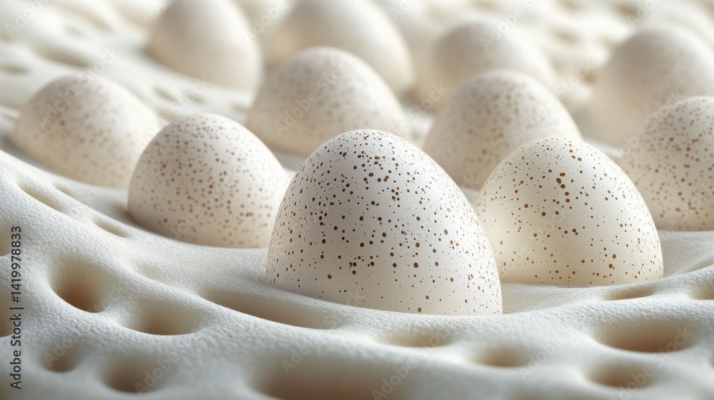 Poster abstract background with soft ecru tones dotted design and eggshell paper texture