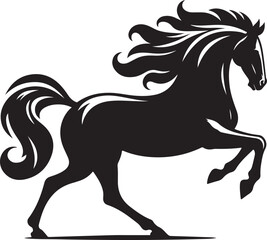 Running Horse on Ground – Dynamic Animal Vector Illustration