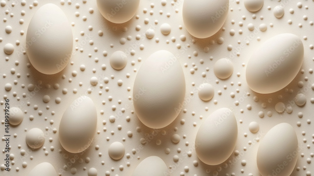 Poster abstract background with soft ecru tones dotted design and eggshell paper texture