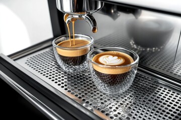 In the photo there is an espresso machine being
