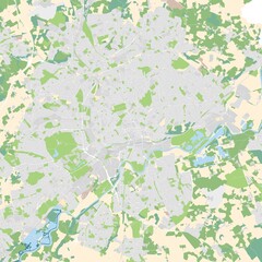 City Map Illustration Nottingham England