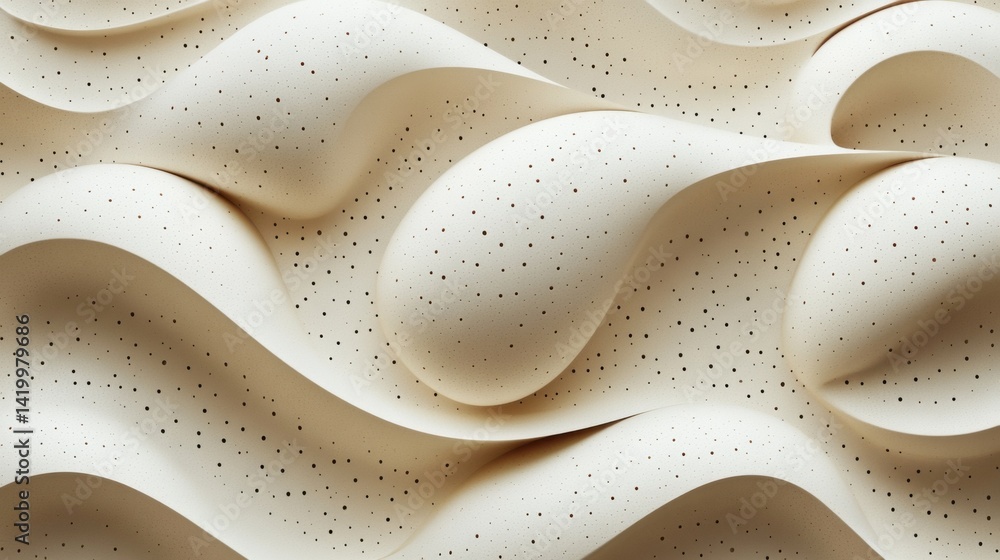 Poster abstract background with soft ecru tones dotted design and eggshell paper texture