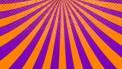 Dynamic radiating lines in orange and purple.