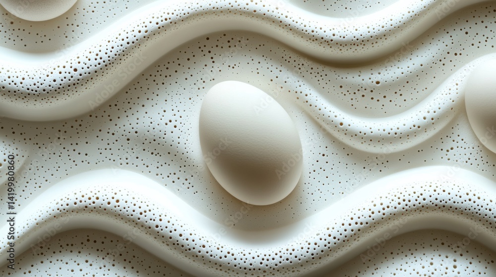 Poster abstract background with soft ecru tones dotted design and eggshell paper texture