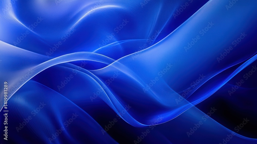 Poster abstract digital blue waves floating in a dark background design