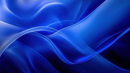 Fototapeta premium Abstract digital blue waves floating in a dark background design