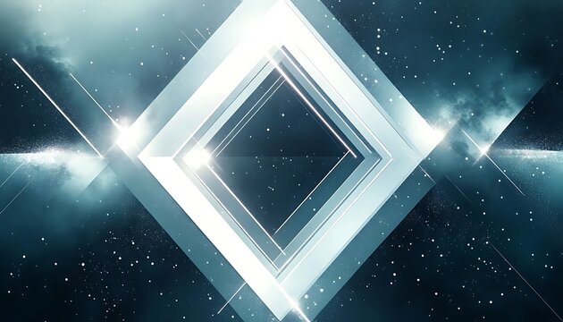 Shining Diamond Structure: A captivating abstract composition of radiant geometric shapes with a diamond centerpiece that exudes a sense of sophistication. 