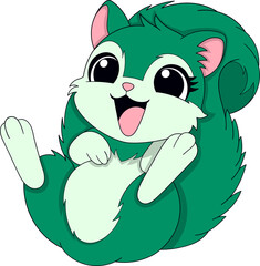 Cute Laughing Cartoon Musang Funny Animal Sticker