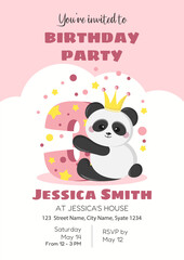 Birthday invitation for a girl 3 years old