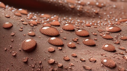 Water Droplets on Brown Fabric Texture