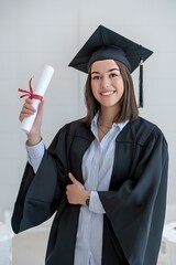 A graduate girl with a certificate
