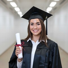 A graduate girl with a certificate