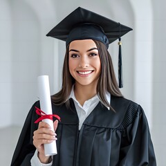 A graduate girl with a certificate