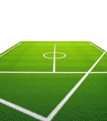 Obraz premium A pristine football field isolated on white, ample copy space, design, hash marks, game day