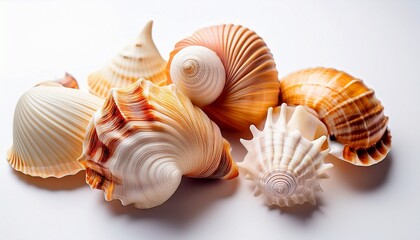 sea shells isolated on white